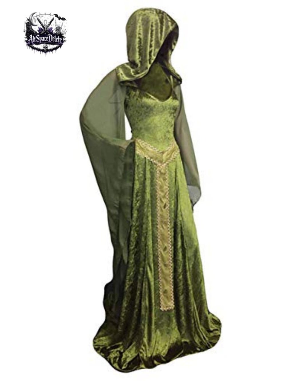 Medieval Renaissance Hooded Lace Up Gothic Gown Costume